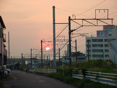 下岡崎から下館駅方向を望む