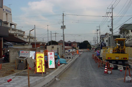 宮田医院(旧宮田病院)前の道路の拡幅工事
