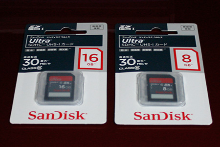 SanDisk SDHCカード SDSDH-016G-J35 と SDSDH-008G-J35