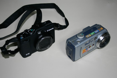 Canon PowerShot G15 と、これまで使用の SONY cyber shot DSC-P30