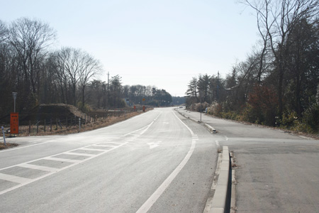 筑西幹線道路、真壁街道との交差点を南下 [2013年1月10日撮影]