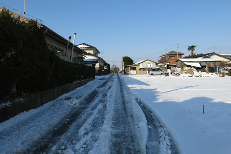 予報が外れ、思いの外多かった積雪の様子 [2013年1月15日朝撮影]