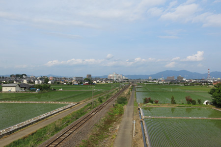 神明大橋から見た下館方向の田園風景 [2014年5月23日撮影]