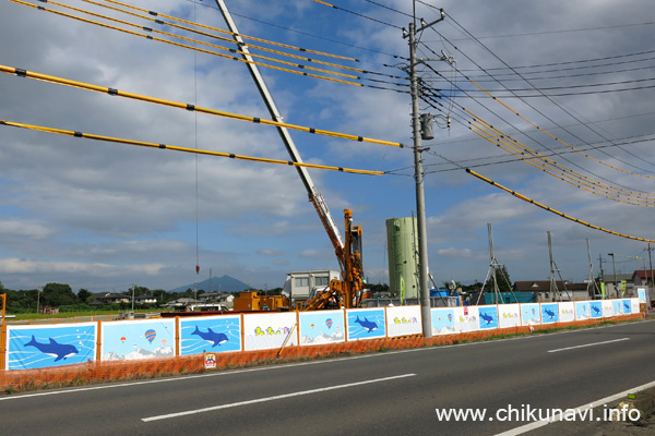 東京ガスの輸送用ガス管の新設工事 [2015年8月24日撮影]