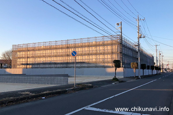 建築工事中のドラッグコスモス下館西店 [2023年1月11日撮影]