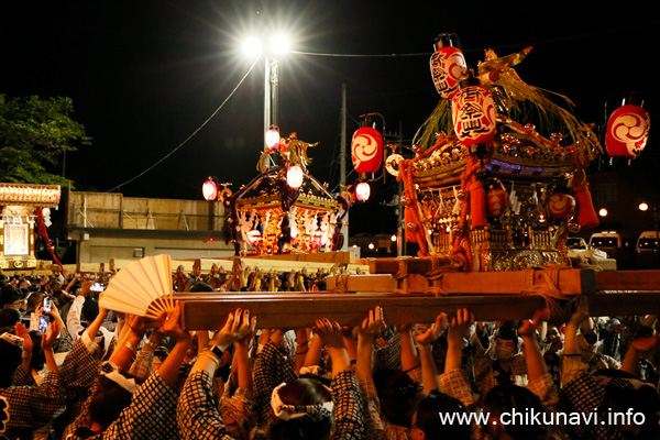 下館祇園まつり　万燈神輿と明治神輿と姫神輿のどっこい [2023年7月27日撮影]