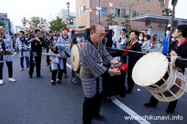 下館祇園まつり　祇園囃子を奏でる方々 [2023年7月29日撮影]