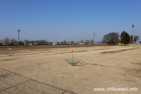 下館運動場に突然登場したターゲットバードゴルフ場 [2024年3月16日撮影]