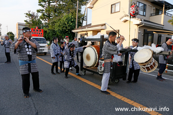 下館祇園まつり 祇園ばやしを奏でるお囃子の皆さん [2025年7月25日撮影]