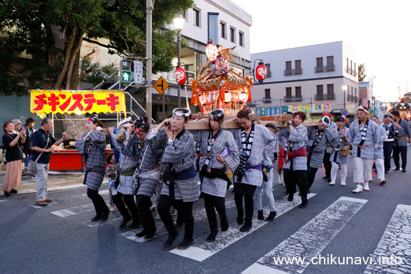 下館祇園まつり アルテリオ近くを渡御する姫神輿 [2025年7月25日撮影]