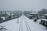 大雪の大田郷駅周辺