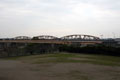 国道50号、新川島橋より川島橋を望む。