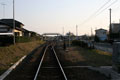 大田郷駅北の踏切より大田郷駅方面を望む。