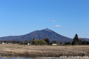 母子島遊水地からの筑波山