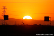 中館からの夕日