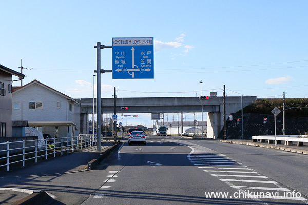 栗島IC橋 (奥が下館運動公園・小山・結城方面)