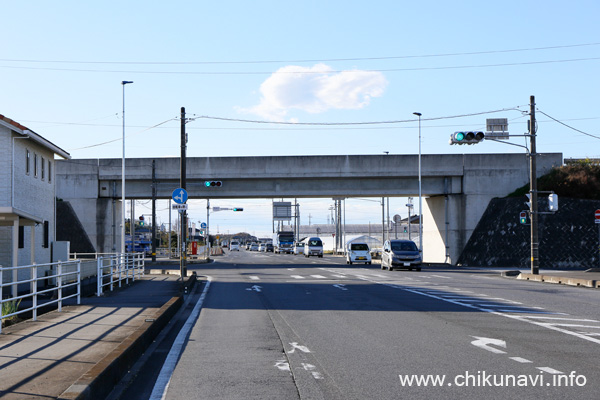 栗島IC橋 (奥が下館運動公園・小山・結城方面)