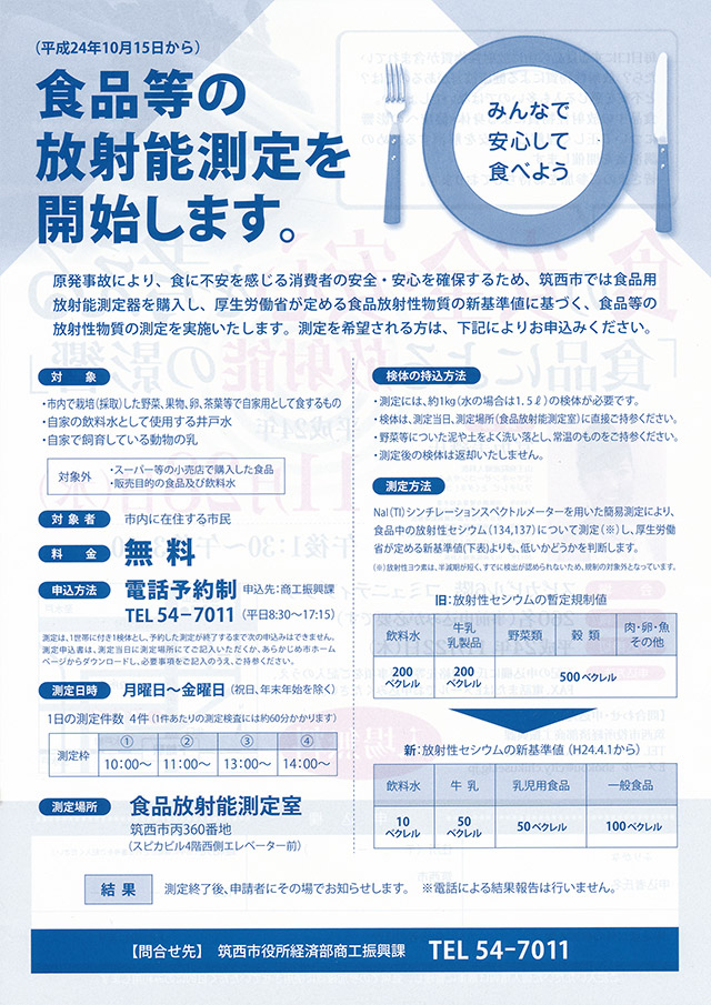 食の安全・安心を考える「食品による放射能の影響」