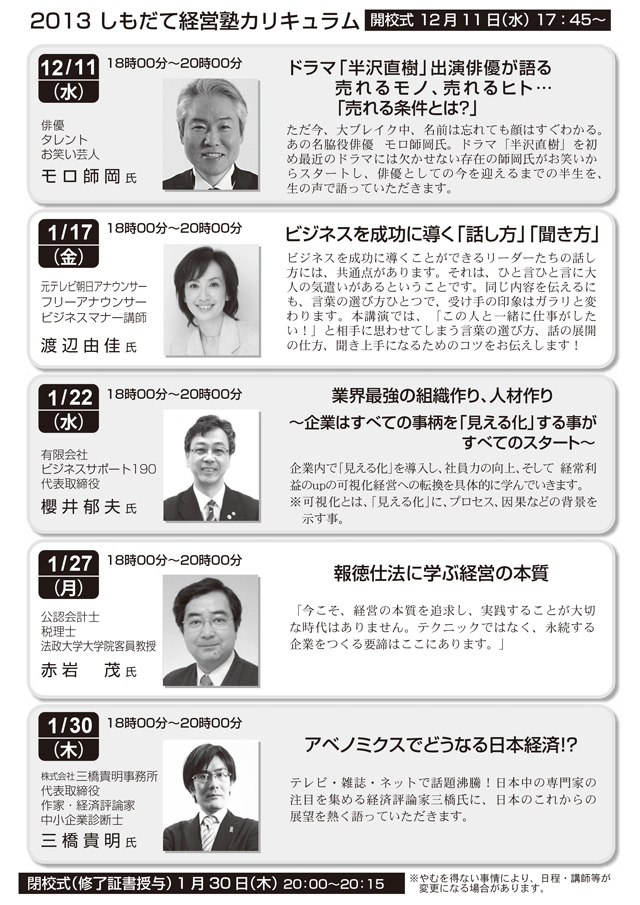 地域商業の底上げを目指したレベルアップ講座