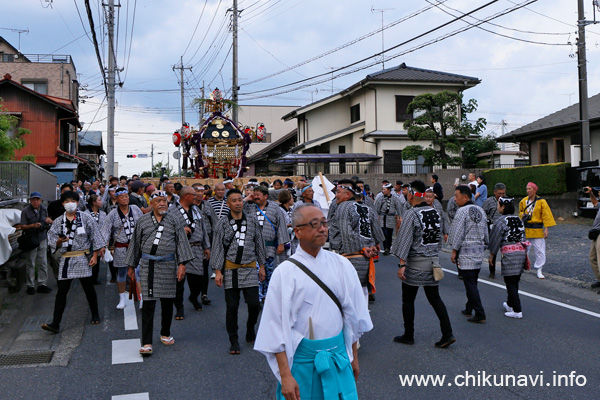 下館祇園まつり 江戸坂を渡御する明治神輿 [2025年7月24日撮影]