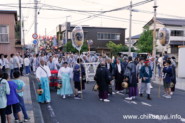 下館祇園まつり 折り返して旭町を渡御する平成神輿 [2025年7月26日撮影]