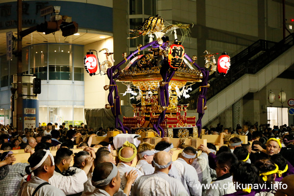 下館祇園まつり 村若神輿会の神輿 [2025年7月26日撮影]
